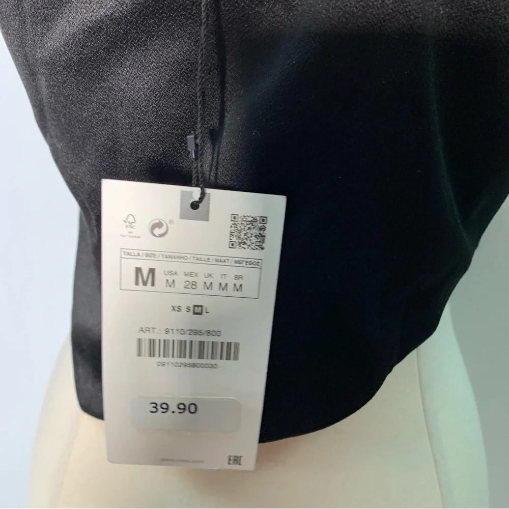 Zara NWT cut out Elegant Black One-Shoulder Top Size M ref 9110/295 - Picture 8 of 9
